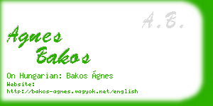 agnes bakos business card